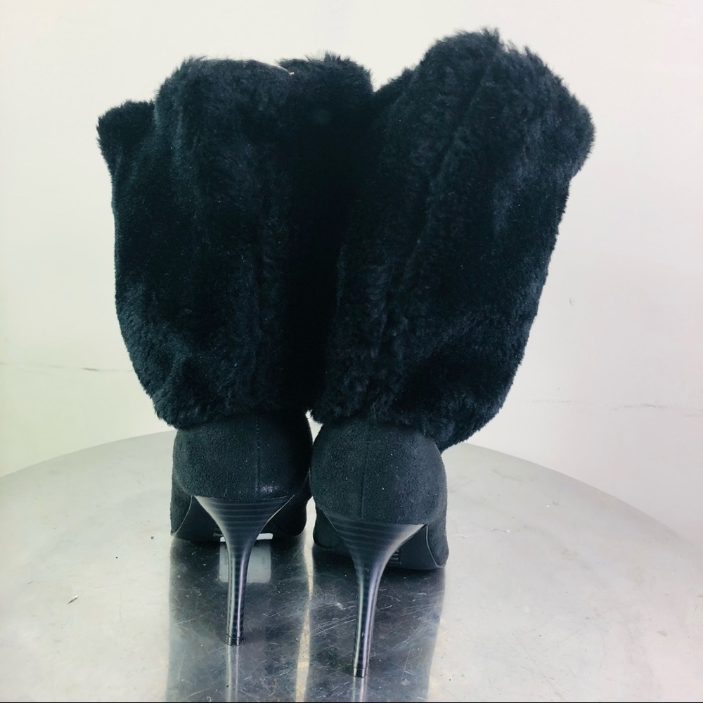 MICHAEL ANTONIO NWT Black boots faux suede fur 4” heelSIZE: 7.5 - Picture 5 of 7